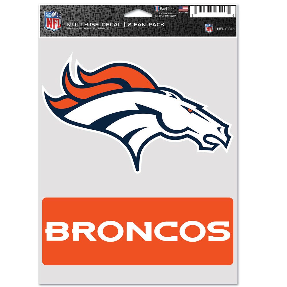 Denver Broncos Decal Multi Use Fan 2 Pack
