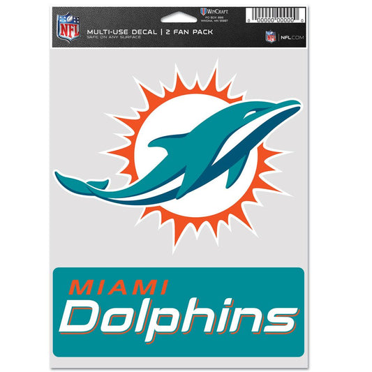 Miami Dolphins Decal Multi Use Fan 2 Pack