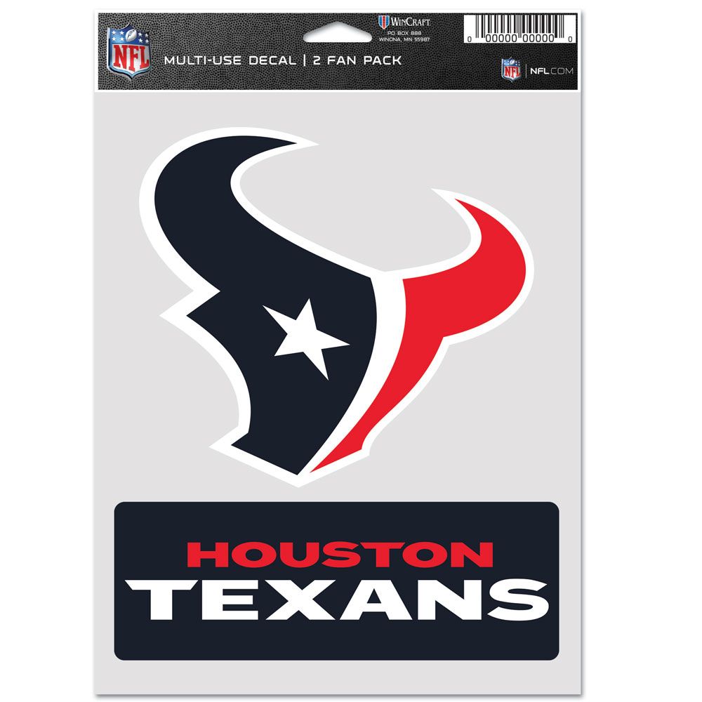 Houston Texans Decal Multi Use Fan 2 Pack - Special Order