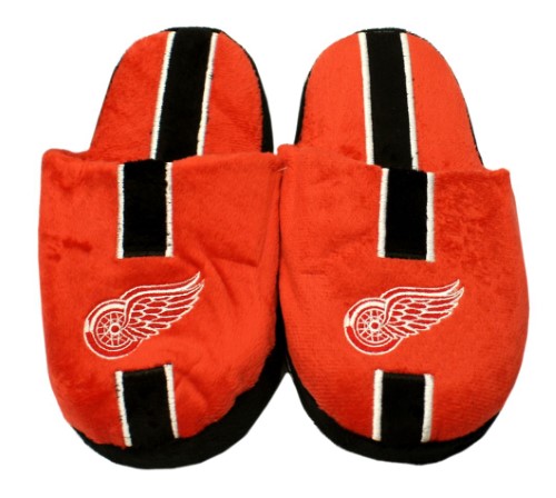 Detroit Red Wings Slipper - Youth 8-16 Size 3-4 Stripe - (1 Pair) - M