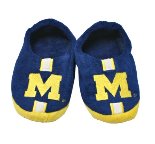 Michigan Wolverines Slipper - Youth 4-7 Size 8-9 Stripe - (1 Pair) - S
