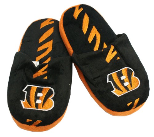 Cincinnati Bengals Slipper - Youth 8-16 Size 5-6 Stripe - (1 Pair) - L