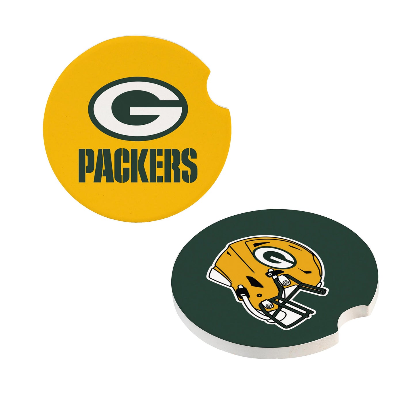 Green Bay Packers Car Coaster Set 2 Pack Periodic Restock