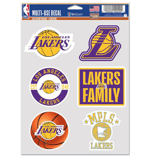 Los Angeles Lakers Decal Multi Use Fan 6 Pack Special Order