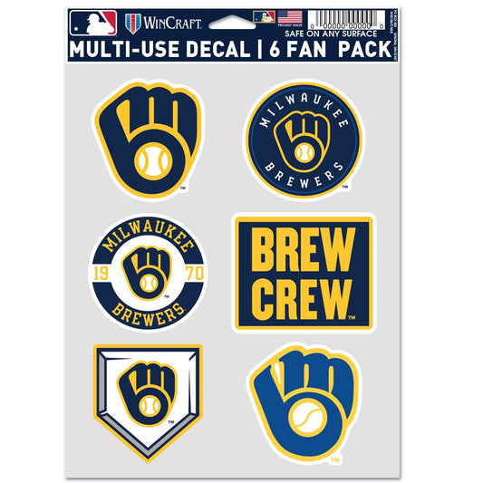 Milwaukee Brewers Decal Multi Use Fan 6 Pack