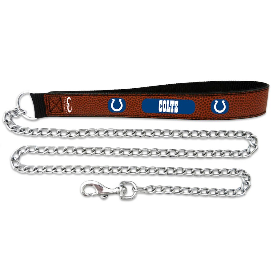 Indianapolis Colts Pet Leash Leather Chain Football Size Medium