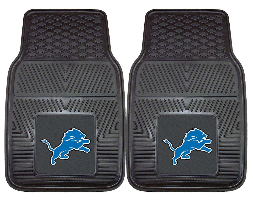 Detroit Lions Car Mats Heavy Duty 2 Piece Vinyl