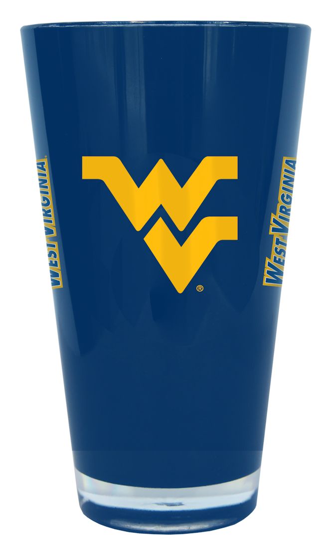 West Virginia Mountaineers Glass 20oz Pint Plastic Insulated CO