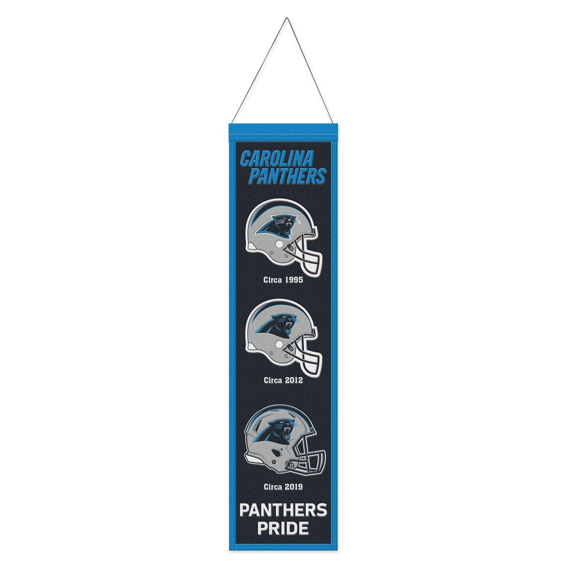 Carolina Panthers Banner Wool 8x32 Heritage Evolution Design - Special Order