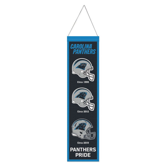 Carolina Panthers Banner Wool 8x32 Heritage Evolution Design - Special Order