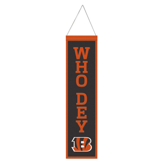 Cincinnati Bengals Banner Wool 8x32 Heritage Slogan Design