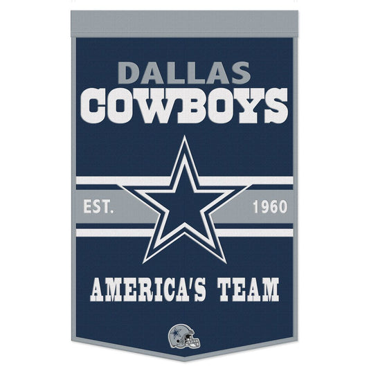 Dallas Cowboys Banner Wool 24x38 Dynasty Slogan Design - Special Order