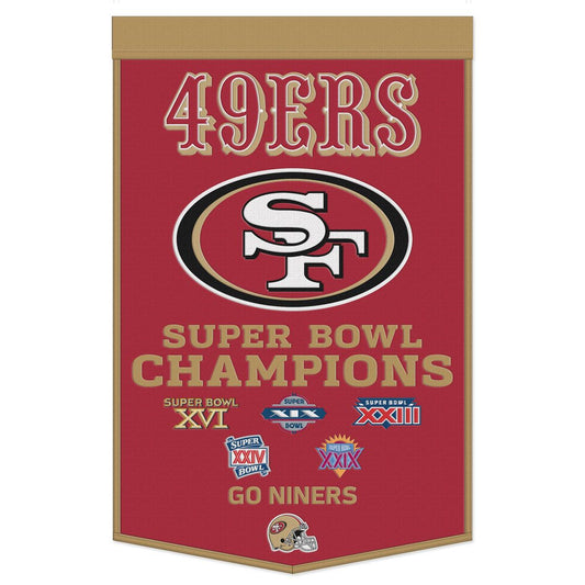 San Francisco 49ers Banner Wool 24x38 Dynasty Champ Design