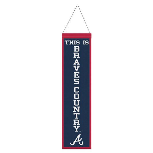 Atlanta Braves Banner Wool 8x32 Heritage Slogan Design