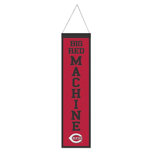 Cincinnati Reds Banner Wool 8x32 Heritage Slogan Design