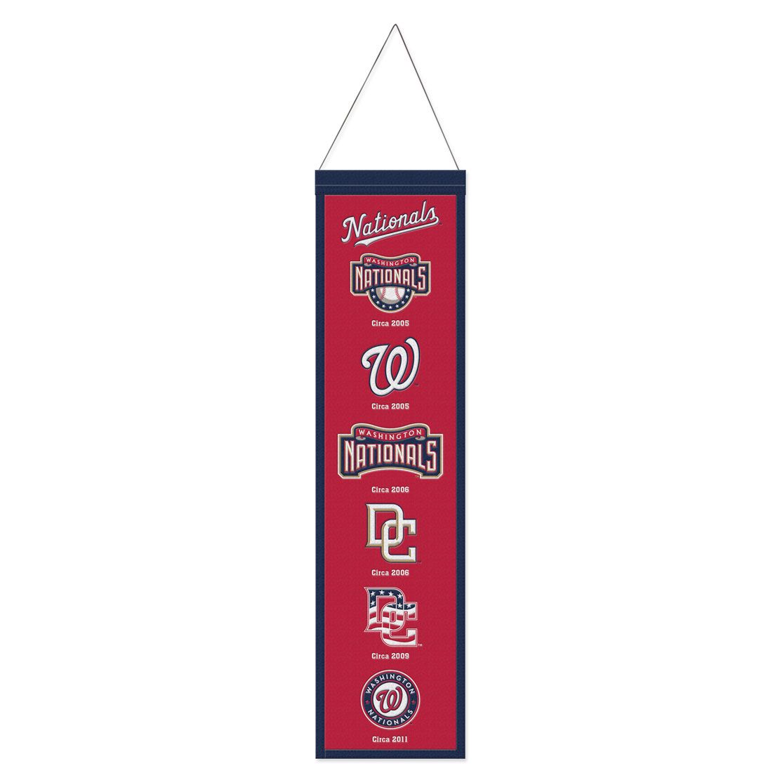 Washington Nationals Banner Wool 8x32 Heritage Evolution Design - Special Order