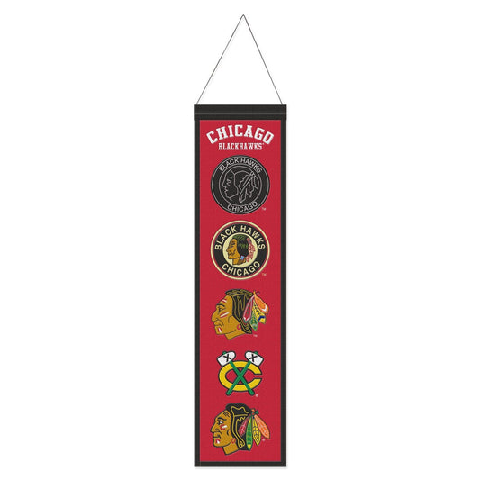 Chicago Blackhawks Banner Wool 8x32 Heritage Evolution Design - Special Order
