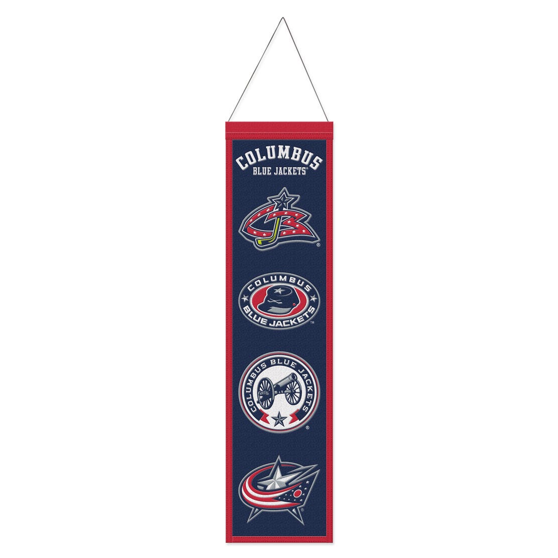 Columbus Blue Jackets Banner Wool 8x32 Heritage Evolution Design - Special Order