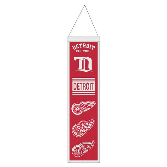 Detroit Red Wings Banner Wool 8x32 Heritage Evolution Design - Special Order