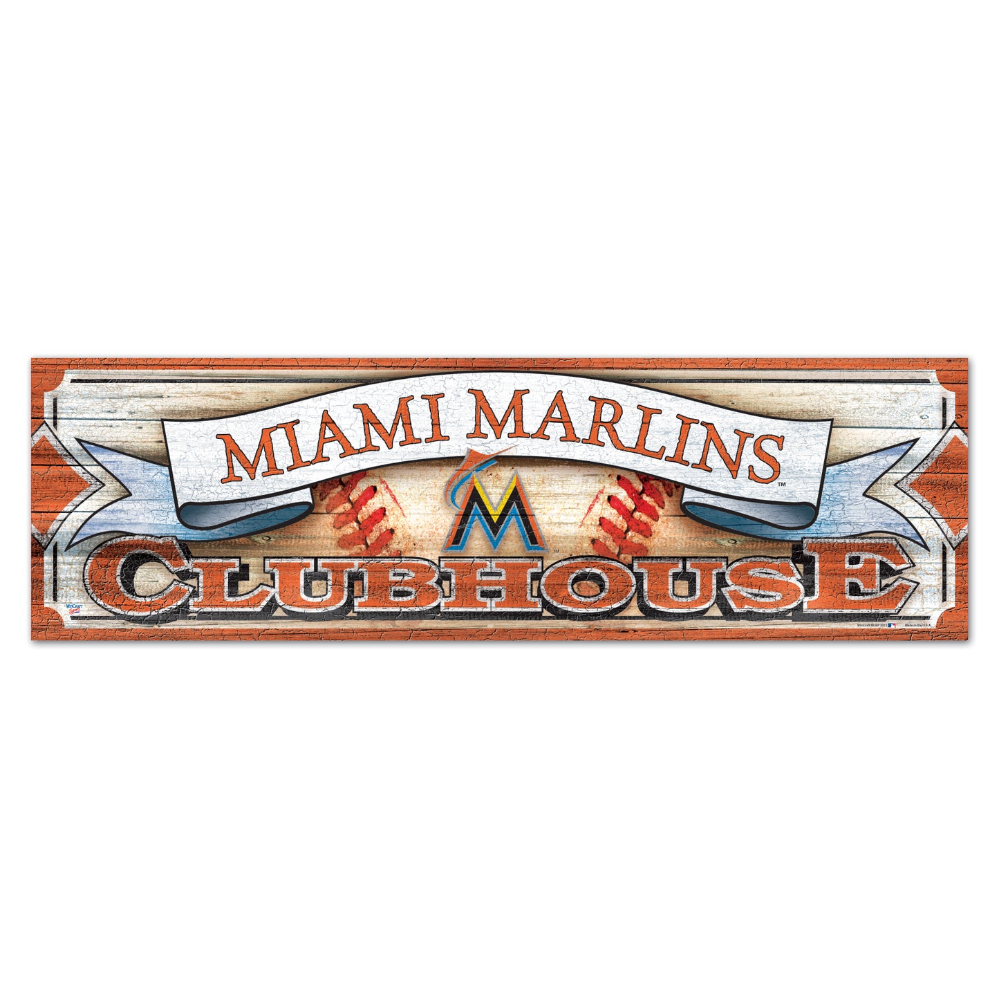 Miami Marlins Sign 9x30 Wood Clubhouse