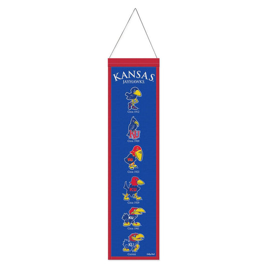 Kansas Jayhawks Banner Wool 8x32 Heritage Evolution Design - Special Order