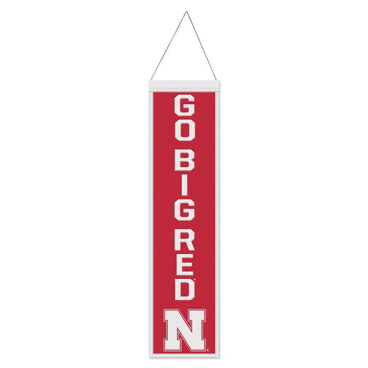 Nebraska Cornhuskers Banner Wool 8x32 Heritage Slogan Design