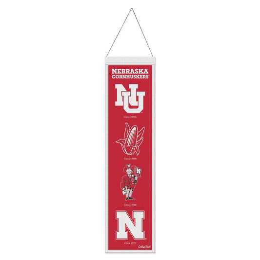 Nebraska Cornhuskers Banner Wool 8x32 Heritage Evolution Design - Special Order