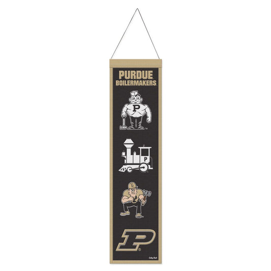 Purdue Boilermakers Banner Wool 8x32 Heritage Evolution Design - Special Order