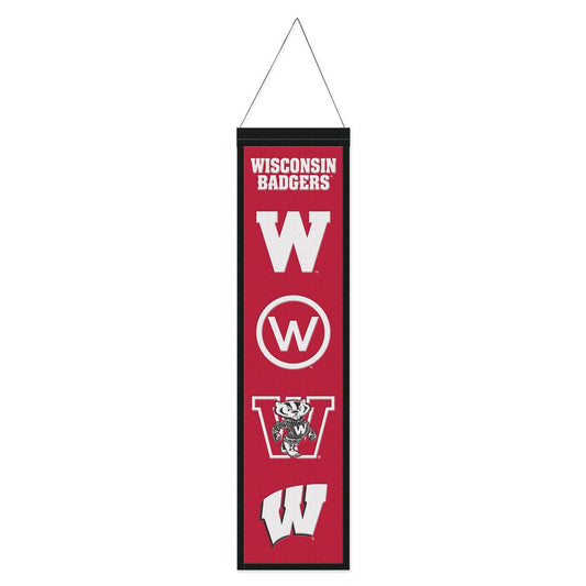 Wisconsin Badgers Banner Wool 8x32 Heritage Evolution Design - Special Order