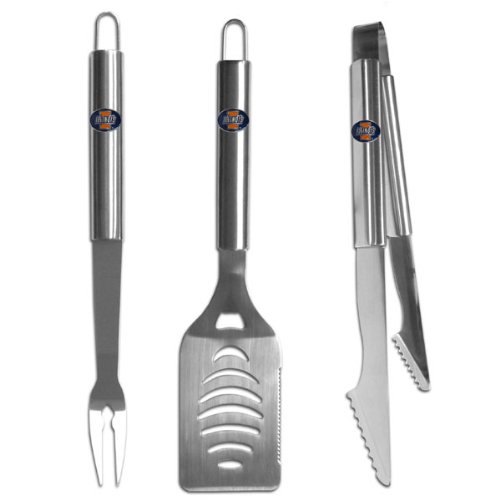 Illinois Fighting Illini Utensil Set Grilling BBQ Stainless Steel 3 Piece