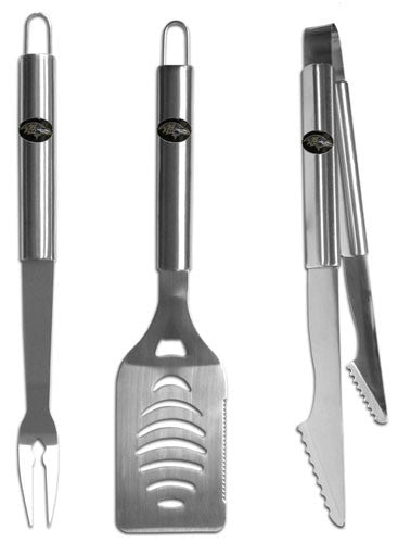 Baltimore Ravens Utensil Set Grilling BBQ Stainless Steel 3 Piece