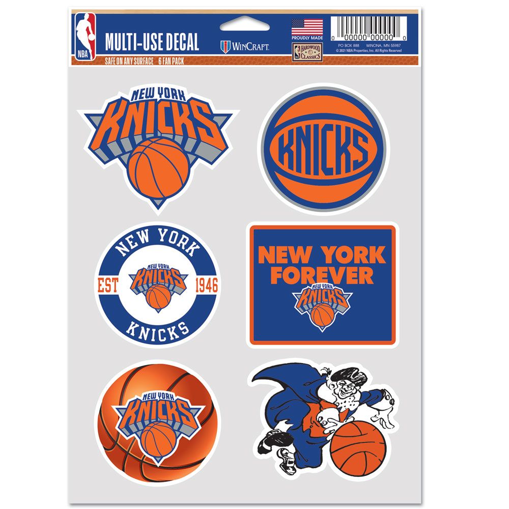 New York Knicks Decal Multi Use Fan 6 Pack Special Order