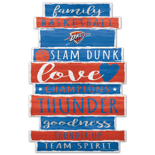 Oklahoma City Thunder Sign 11x17 Wood Family Word