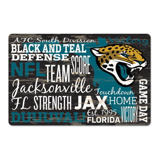 Jacksonville Jaguars Sign 11x17 Wood Wordage