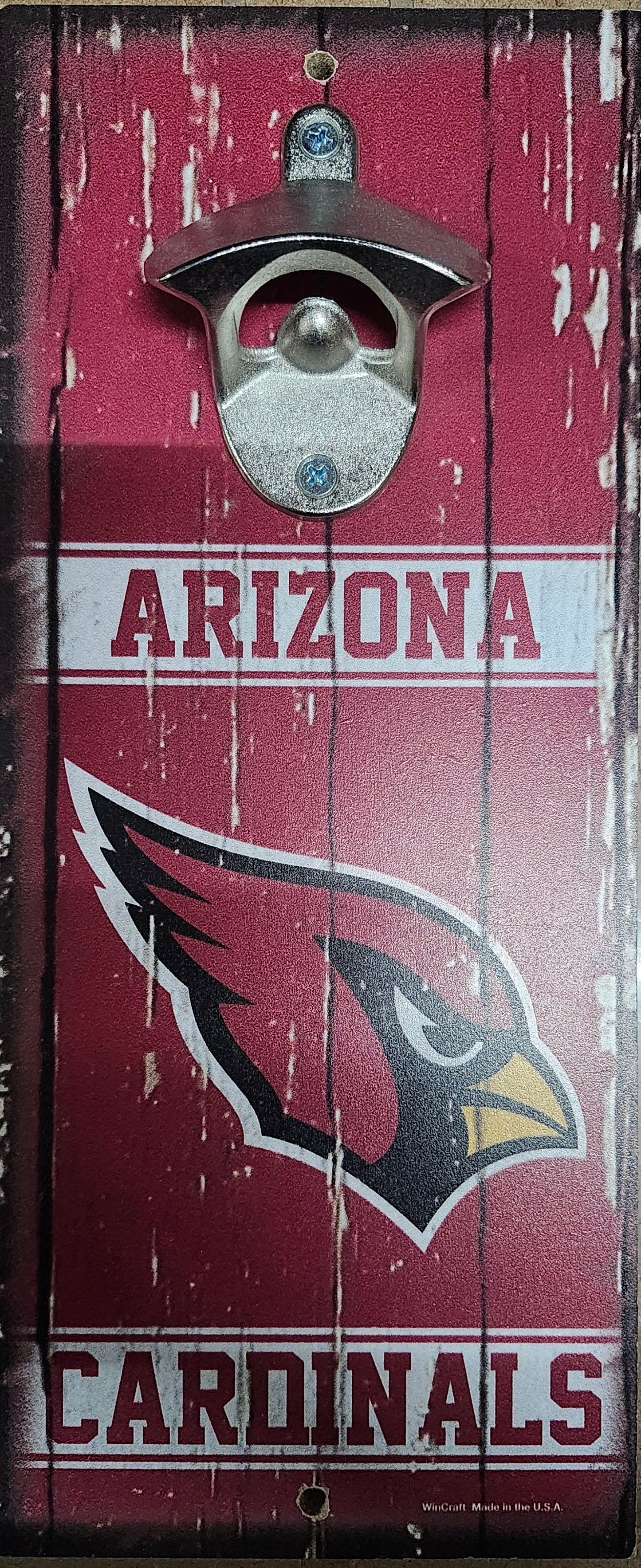 Arizona Cardinals Sign Wood 5x11 Bottle Opener Alternate