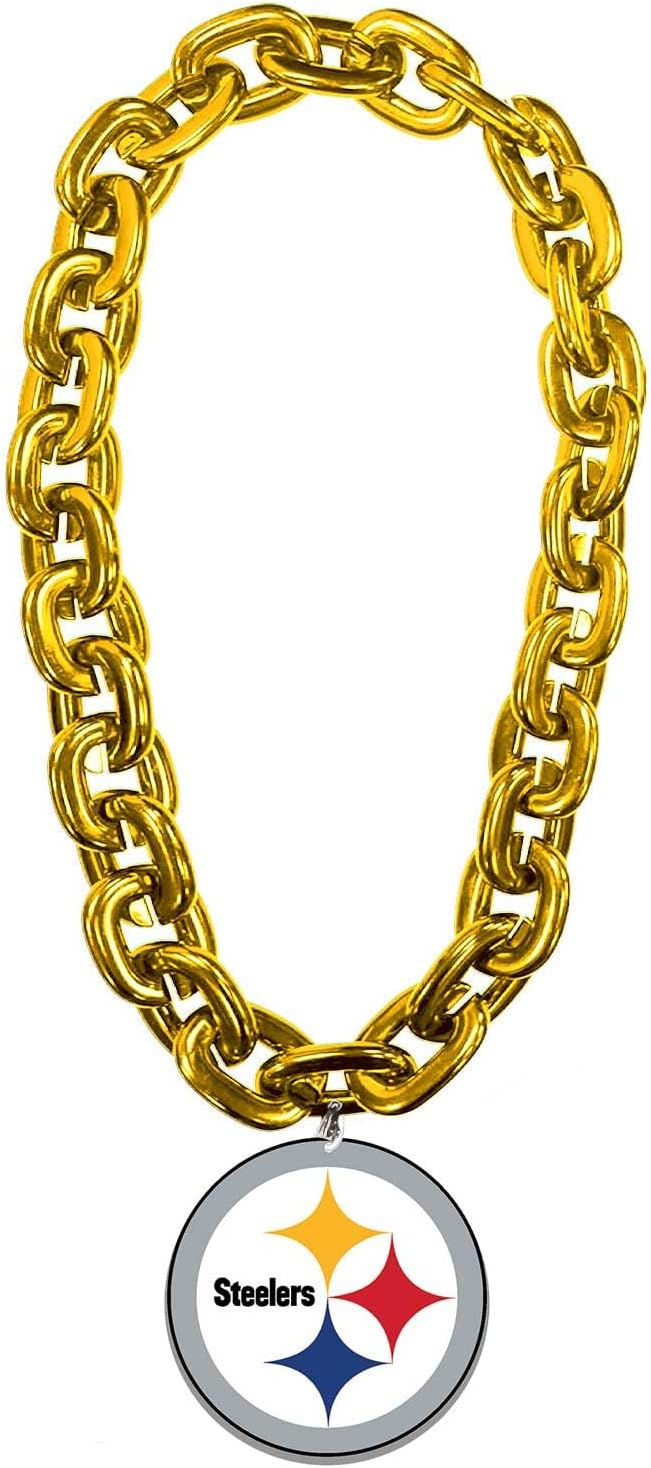 Pittsburgh Steelers Necklace Fan Chain Gold Round Logo - Special Order