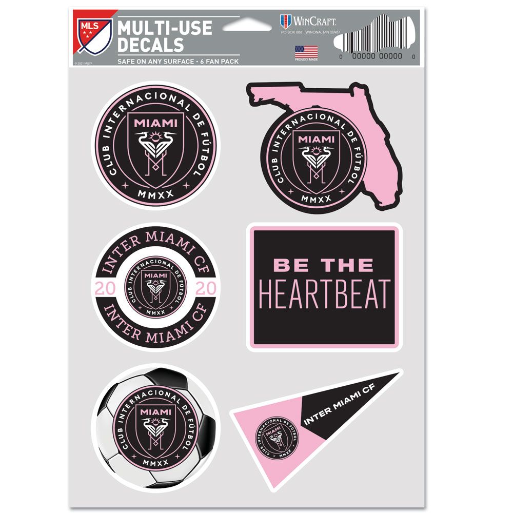 Inter Miami CF Decal Multi Use Fan 6 Pack Special Order