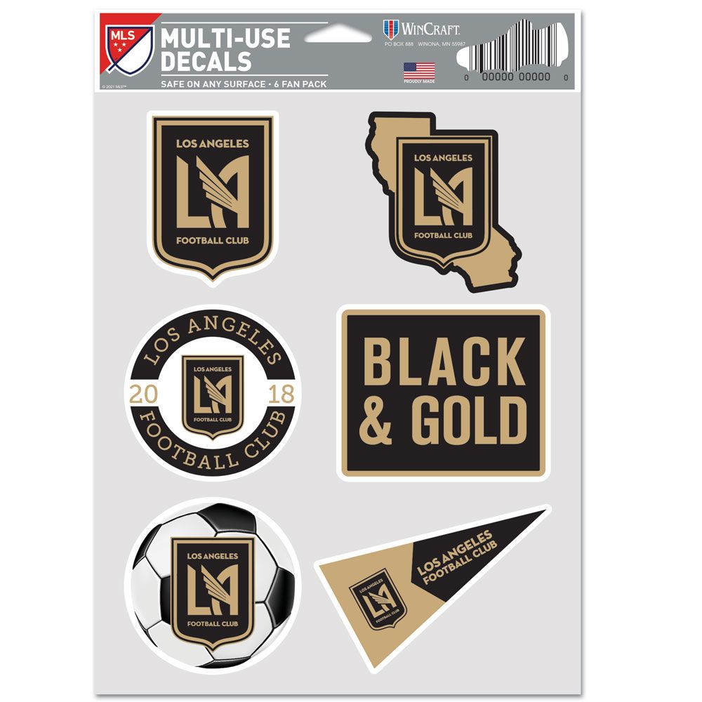 Los Angeles FC Decal Multi Use Fan 6 Pack Special Order