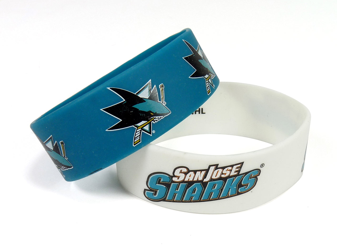 San Jose Sharks Bracelets - 2 Pack Wide - Special Order