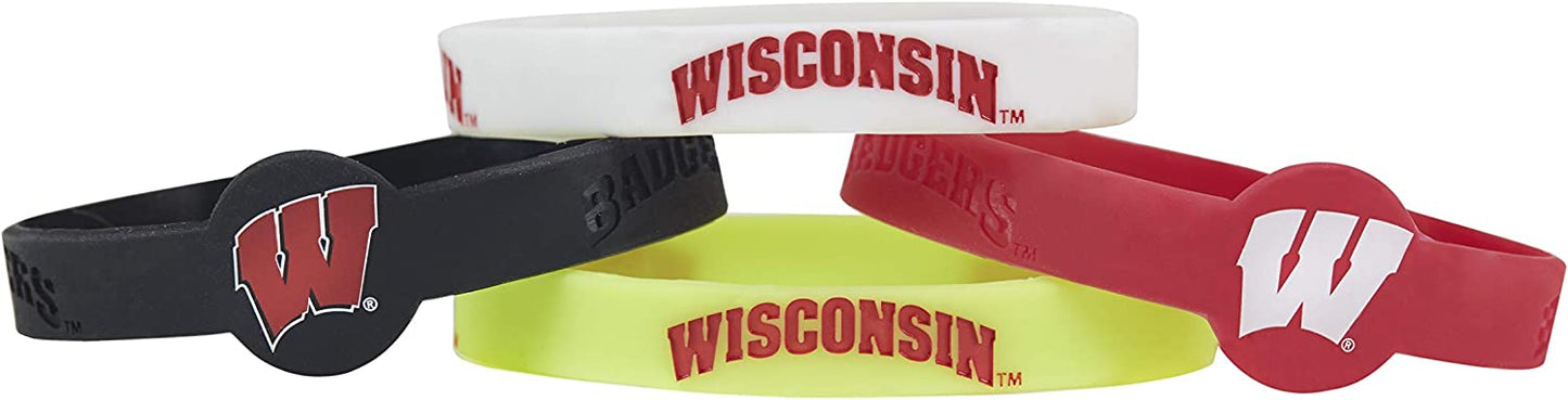 Wisconsin Badgers Bracelets 4 Pack Silicone - Special Order