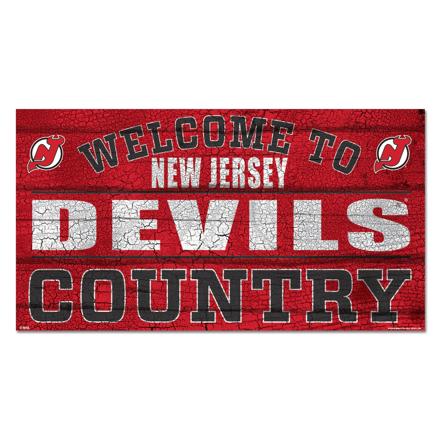 New Jersey Devils Sign 13x24 Wood Country