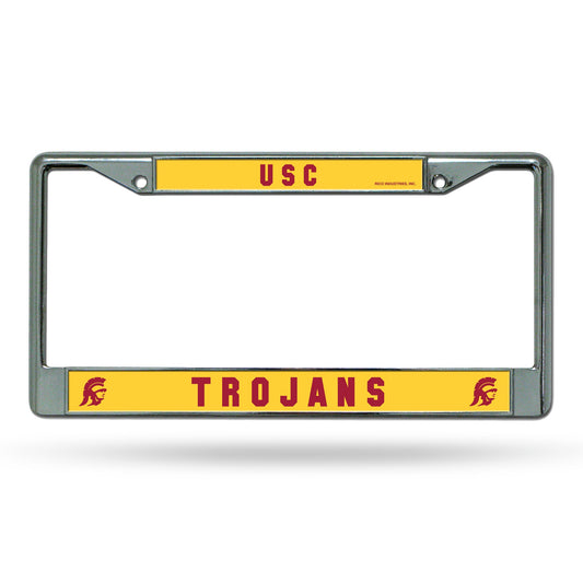 USC Trojans License Plate Frame Chrome Printed Insert