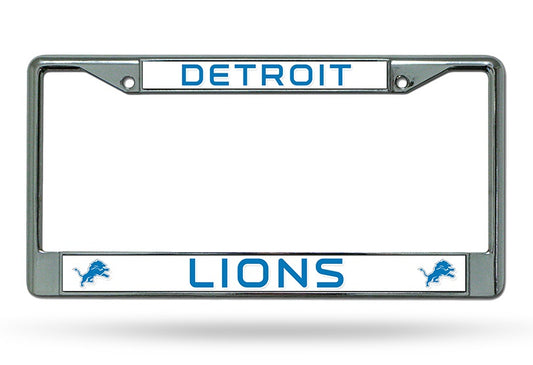 Detroit Lions License Plate Frame Chrome
