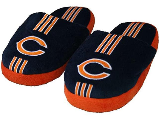 Chicago Bears Slipper - Youth 8-16 Size 3-4 Stripe - (1 Pair) - M