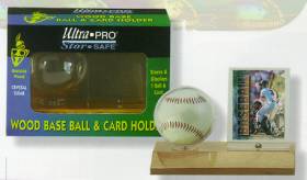 Baseball & Card Holder - Light Wood - Special Order