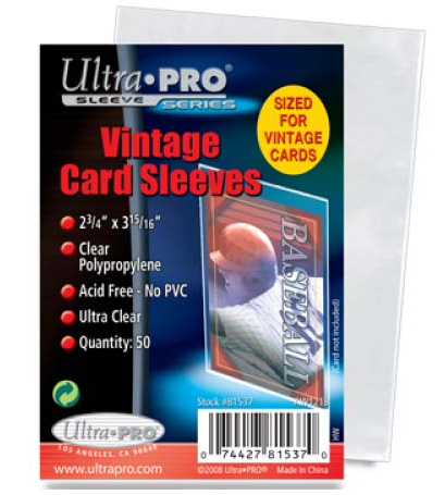 2-3/4x3-15/16 Vintage Card Sleeves (50 per pack)