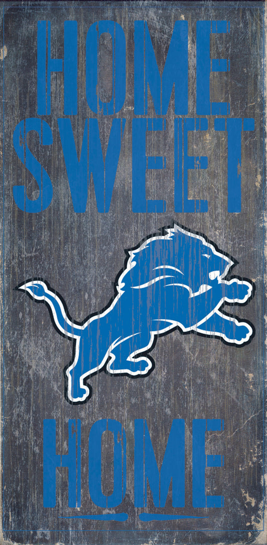 Detroit Lions Wood Sign - Home Sweet Home 6"x12"