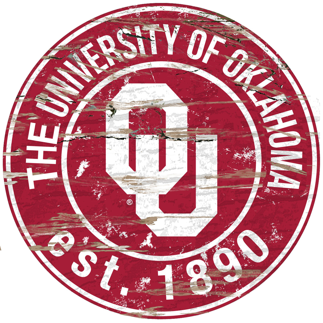 Oklahoma Sooners Sign Wood 24 Inch Round