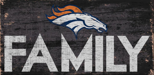 Denver Broncos Sign Wood 12x6 Family Design