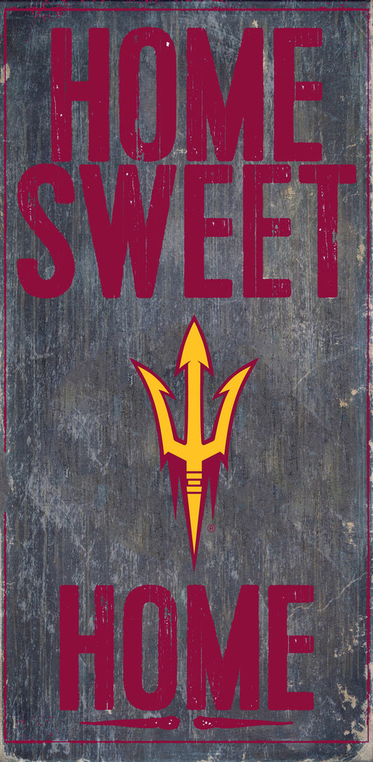 Arizona State Sun Devils Wood Sign - Home Sweet Home 6x12 - Special Order